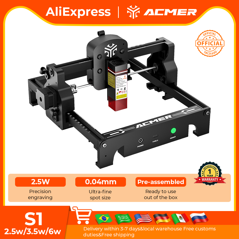 Acrylic Cutting Machine - ACMER S1 Mini-Lasergravur- und Schneidemaschine, hochpräzise