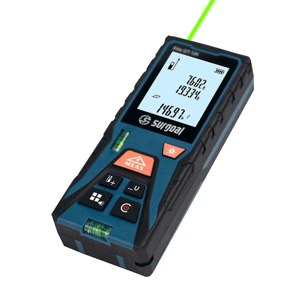 Industrial Laser Training - 120m Grüner Laser-Entfernungsmesser mit Wasserwaage, Digitaler