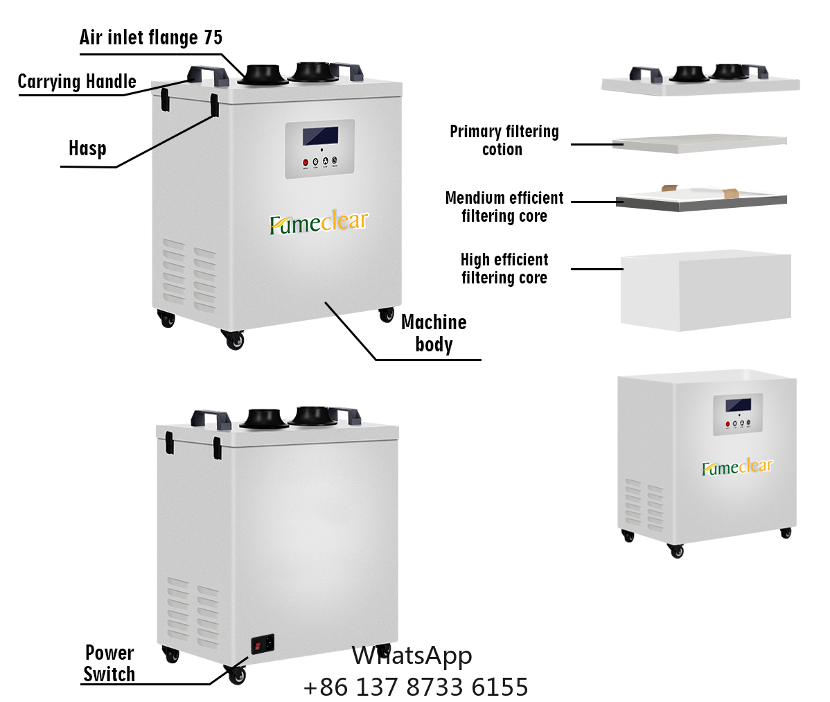 CE-geprüfter tragbarer Rauchab – Industrial Laser Cutters Bewertung und Preis